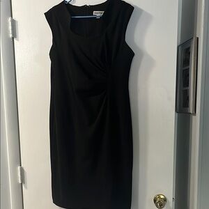 Shelby & Palmer Black Ruched Wrap Sheath Dress
